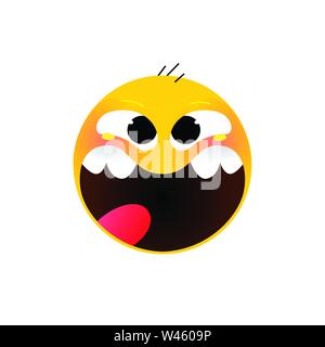 Premium Vector  Emoji yellow flat cartoon sticker big set