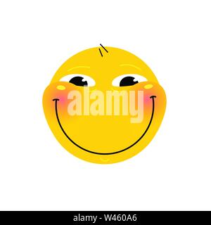 Smiley. Smile. Vector. Emotional smiley for expressions in social networks, chat rooms, messages, mobile and web applications. Emoji yellow face. Symb Stock Vector