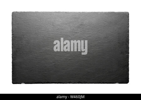 Black slate roof tile isolated on white background. Stock Photo