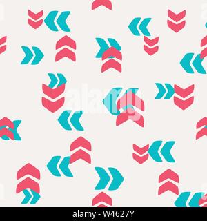 Decorative pattern of arrows and pointers. Vector. Abstract ornament, background. Cartoon cheerful style. A set of scenery. Contour drawing for fabric Stock Vector