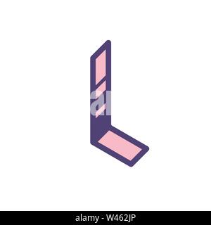 Logo, sign of the letter L. Vector. Linear, outline icon. Isometry, 3D. Colored capital flat letter. Brand company. The symbol is isolated on a white Stock Vector