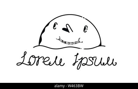 Round character smiley. Vector. Layout logo. Corporate character for a company or store. Stock Vector