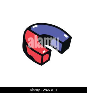Magnet icon. Vector. Illustration of a physical magnet. Cartoon sign, symbol. Stock Vector