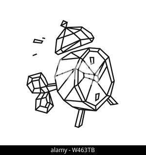 Low poly illustration of an alarm clock. Vector. Outline drawing. Retro style. Background, symbol, emblem for the interior. Business metaphor. Stock Vector