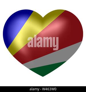 Seychelles Flag in heart shape. vector illustration. Stock Vector
