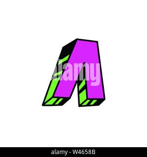Letter in cartoon style. Vector. Bright red Latin letter. Bulk forms. Cyrillic, Slavic letter. Russian font. Stock Vector