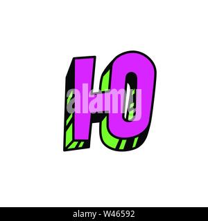 Letter in cartoon style. Vector. Bright red Latin letter. Bulk forms. Cyrillic, Slavonic letter. Russian font. Logo, sign. Stock Vector