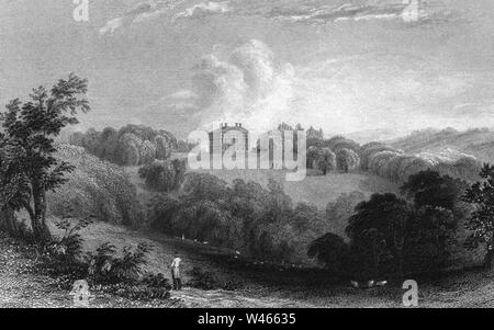 Copped Hall, nr Epping, Essex, England. early 1830's print Stock Photo