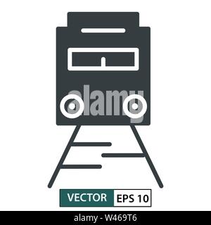 Train icon, symbol, flat design isolated on white. Vector illustration EPS 10