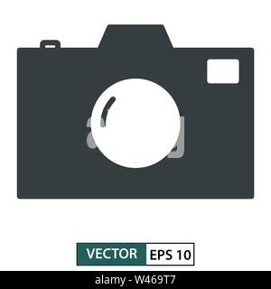 Camera icon, symbol, flat design isolated on white. Vector illustration EPS 10 Stock Vector