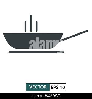 Frying pan icon. Line style. isolated on white background. Vector illustration EPS 10 Stock Vector