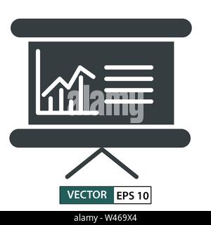 Presentation icon. Line style. isolated on white background. Vector illustration EPS 10 Stock Vector