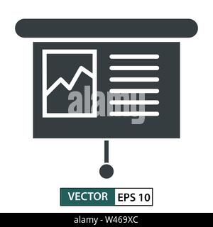 Presentation vector icon. Line style. isolated on white background. Vector illustration EPS 10 Stock Vector