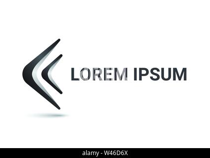 boomerang vector logo design template, angle icon, corner sign, curve symbol, vector illustration Stock Vector