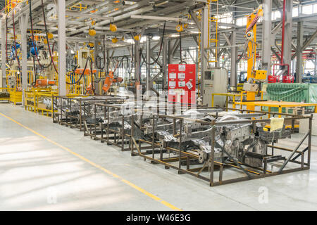 Car Assembly plant. External parts of the car Stock Photo