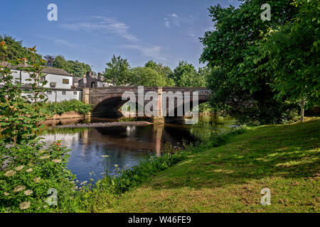 The River Eden flowing through Appleby in Cumbria Stock Photo