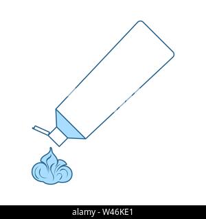 Toothpaste Tube Icon. Thin Line With Blue Fill Design. Vector Illustration. Stock Vector