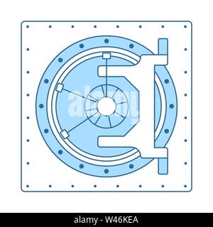 Safe Icon. Thin Line With Blue Fill Design. Vector Illustration. Stock Vector