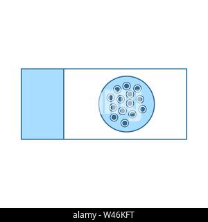 Bacterium Glass Icon. Thin Line With Blue Fill Design. Vector Illustration. Stock Vector