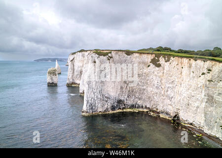 The Pinnacles from Ballard Down on the Dorset coast, England, UK Stock Photo