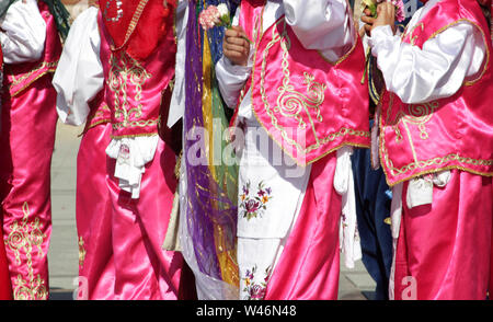 Turkish dancers in traditional costume Stock Photo