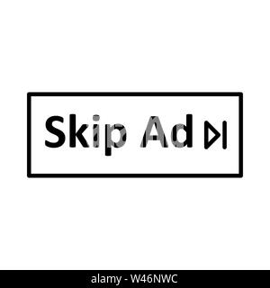 skip ads video icon or logo illustration. perfect use for website, design, pattern, etc. Stock Photo