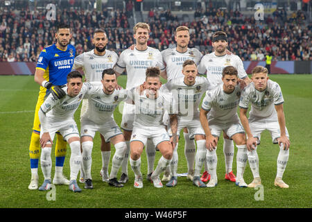 Sydney. 20th July, 2019. Starting players of Leeds United pose prior to an international friendly football match between Western Sydney Wanderers and Leeds United in Sydney, Australia on July 20, 2019. Credit: Zhu Hongye/Xinhua/Alamy Live News Stock Photo
