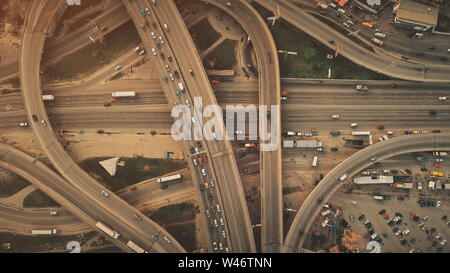 Intersection highway junction crossroad overview top down aerial ...