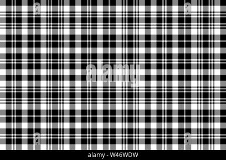 Black watch tartan fabric texture seamless pattern. Vector illustration. Stock Vector