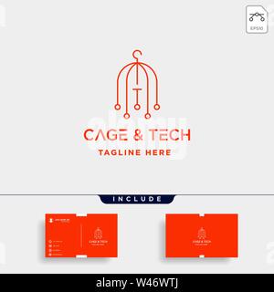 birdcage internet logo design vector wifi house icon siymbol sign isolated Stock Vector