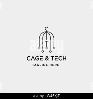 birdcage internet logo design vector wifi house icon siymbol sign isolated Stock Vector