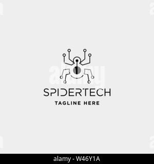 spider technology logo vector internet network symbol icon illustration Stock Vector