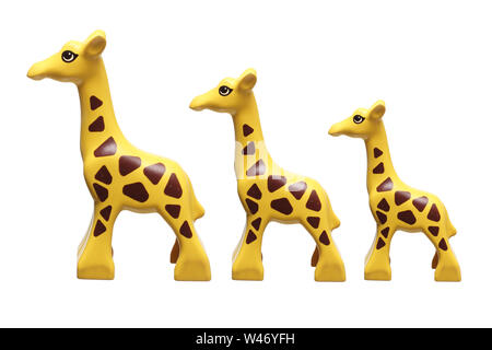 Giraffe Toys on White Background Stock Photo