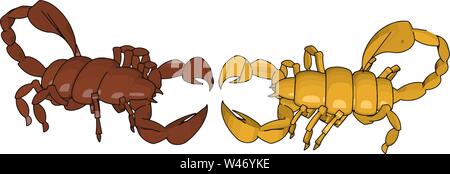 Mode of a 3d scorpion, illustration, vector on white background. Stock Vector