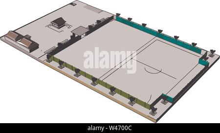 Terrain, illustration, vector on white background. Stock Vector