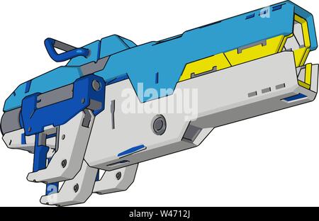 Laser gun, illustration, vector on white background. Stock Vector