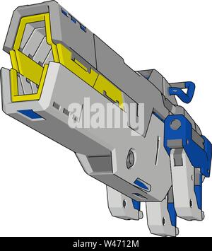 Laser gun, illustration, vector on white background. Stock Vector