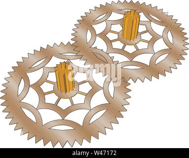 Two gears, illustration, vector on white background. Stock Vector