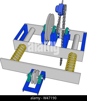 Parallel machine, illustration, vector on white background. Stock Vector