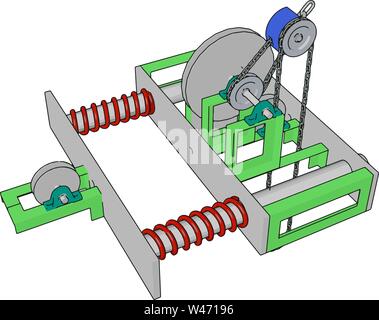 Parallel machine, illustration, vector on white background. Stock Vector