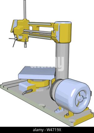 Factory machine tool, illustration, vector on white background. Stock Vector