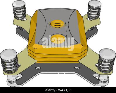 Processor cooling, illustration, vector on white background. Stock Vector