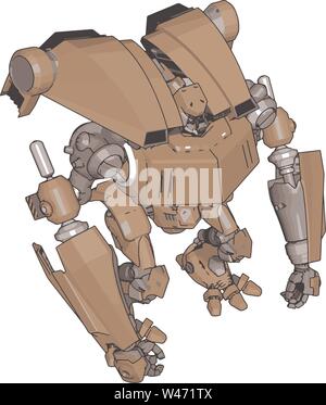 Big robot, illustration, vector on white background. Stock Vector