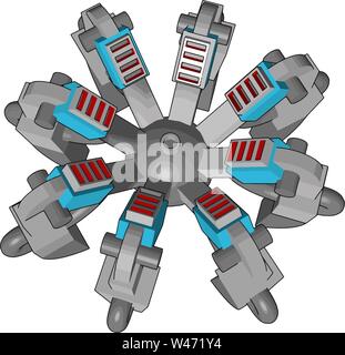 Blue robot spider, illustration, vector on white background. Stock Vector