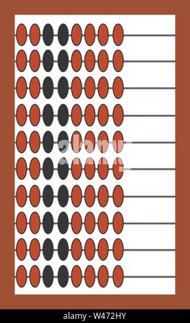 Abacus math, illustration, vector on white background. Stock Vector