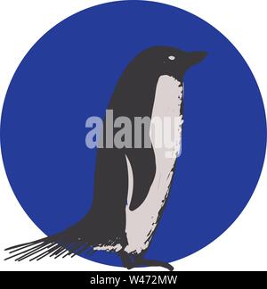 Adelle penguin, illustration, vector on white background. Stock Vector