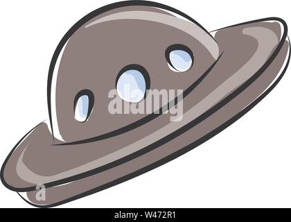 NLO, illustration, vector on white background. Stock Vector