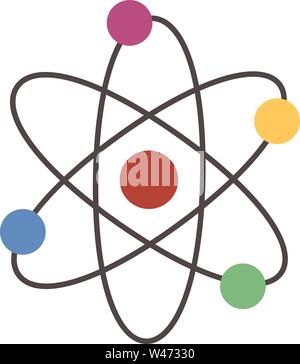 Atom, illustration, vector on white background. Stock Vector