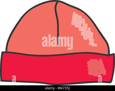 Pink cap, illustration, vector on white background. Stock Vector