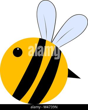 Big fat bee, illustration, vector on white background. Stock Vector